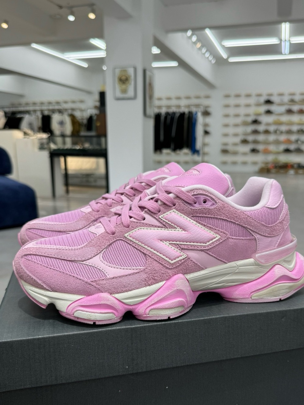 New Balance 9060 Pink Purple Suede Mesh Sneakers - Picture 9 of 9